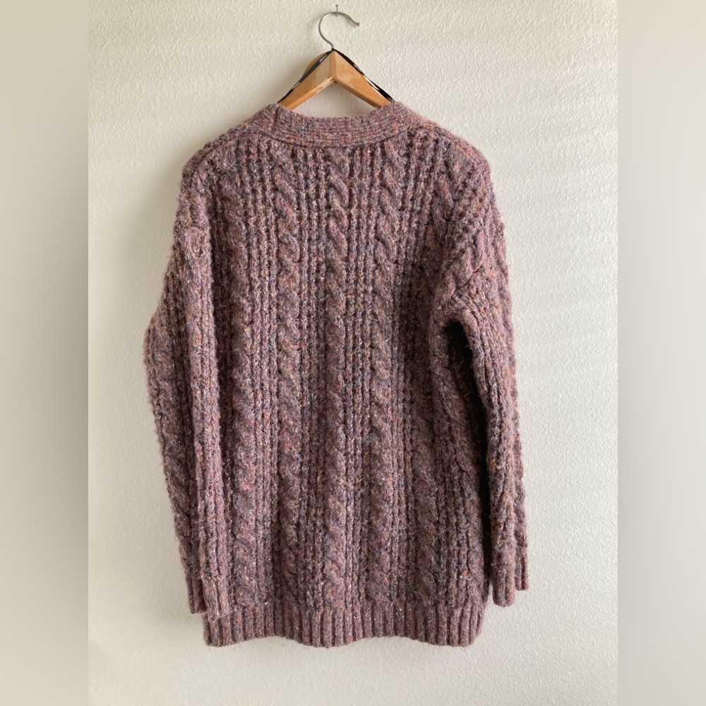 Forever 21 Dusty Rose Knit Cardigan Size S Button Front Pockets - Picture 5 of 5